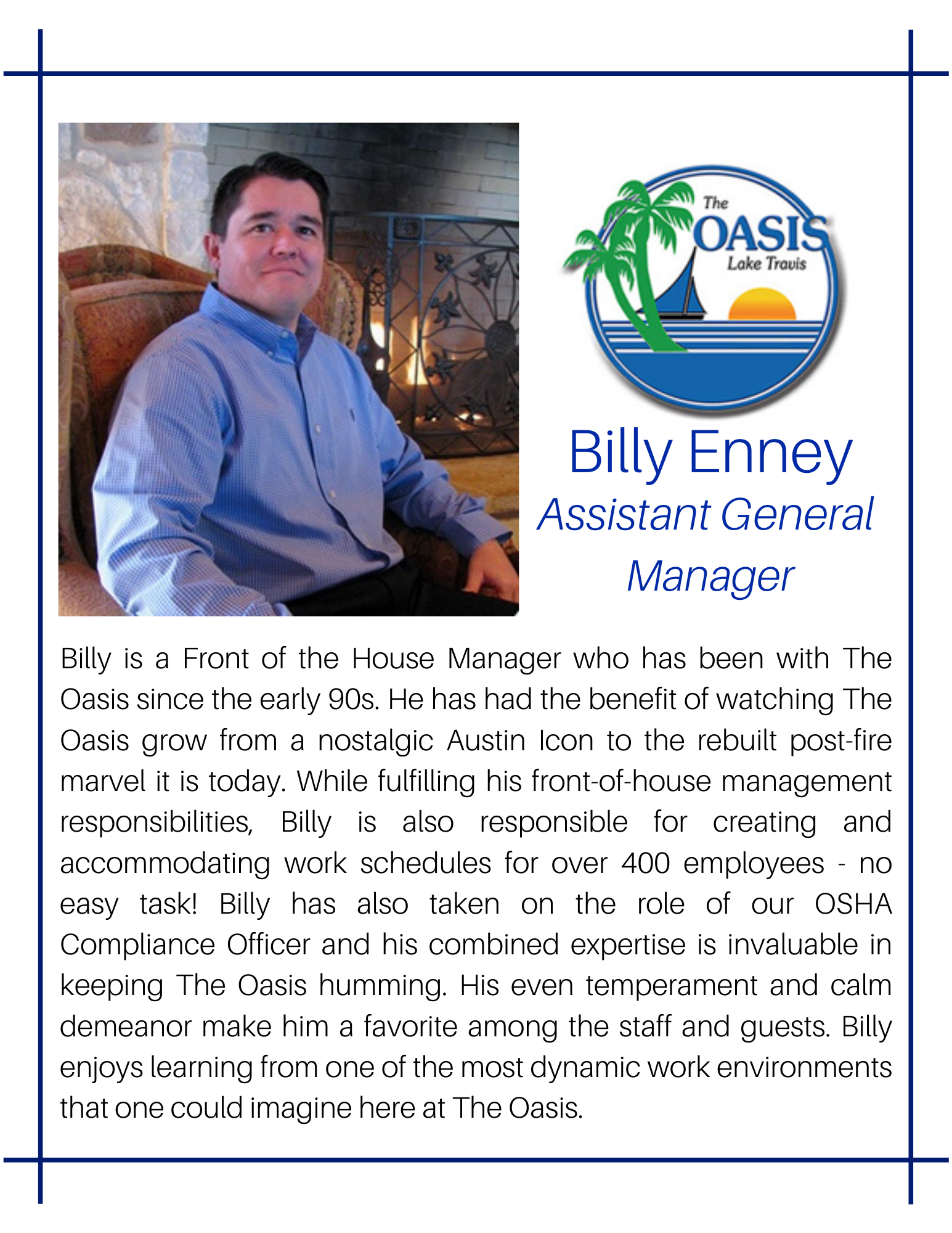 Assistant General Manager Billy Enney