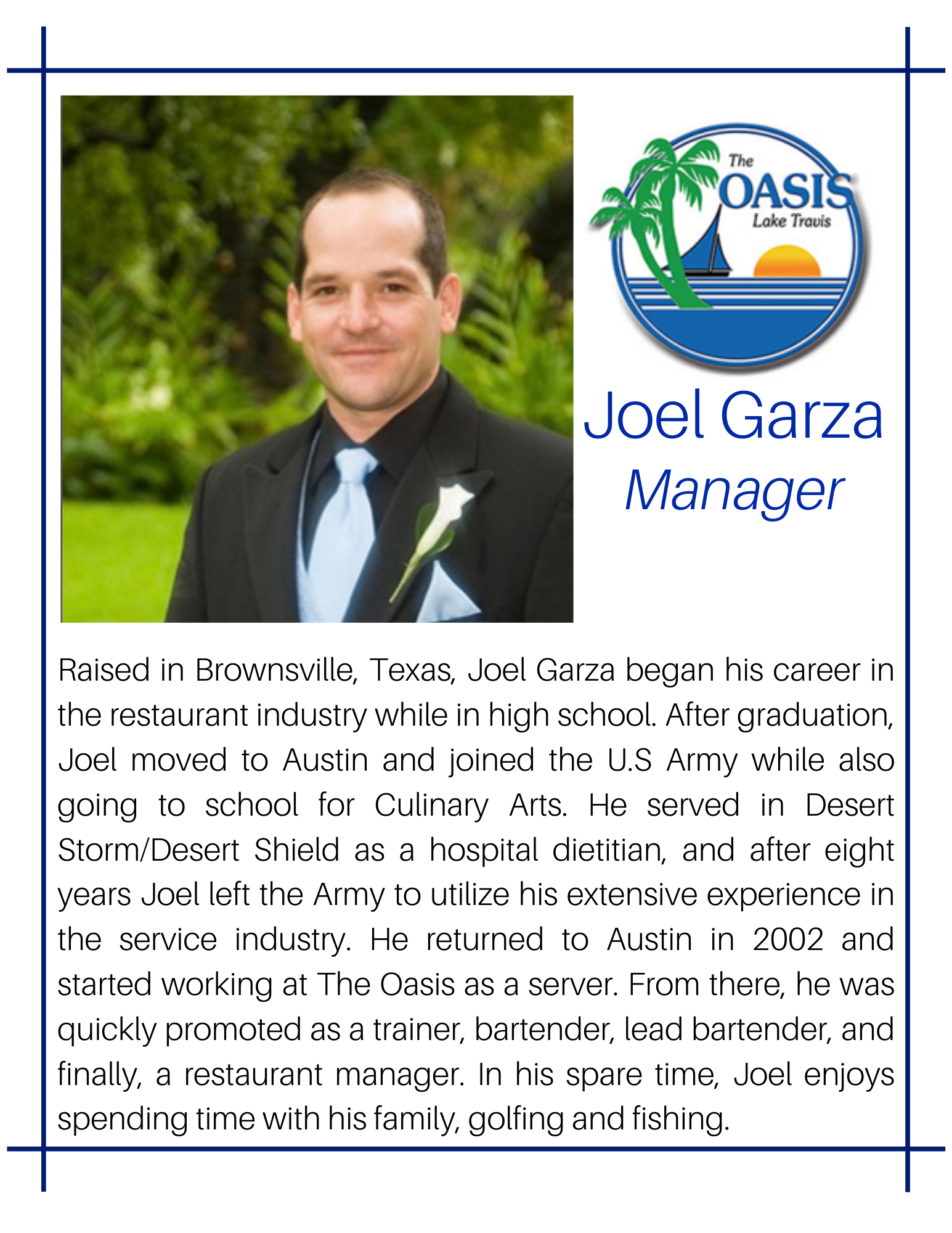 Manager Joel Garza